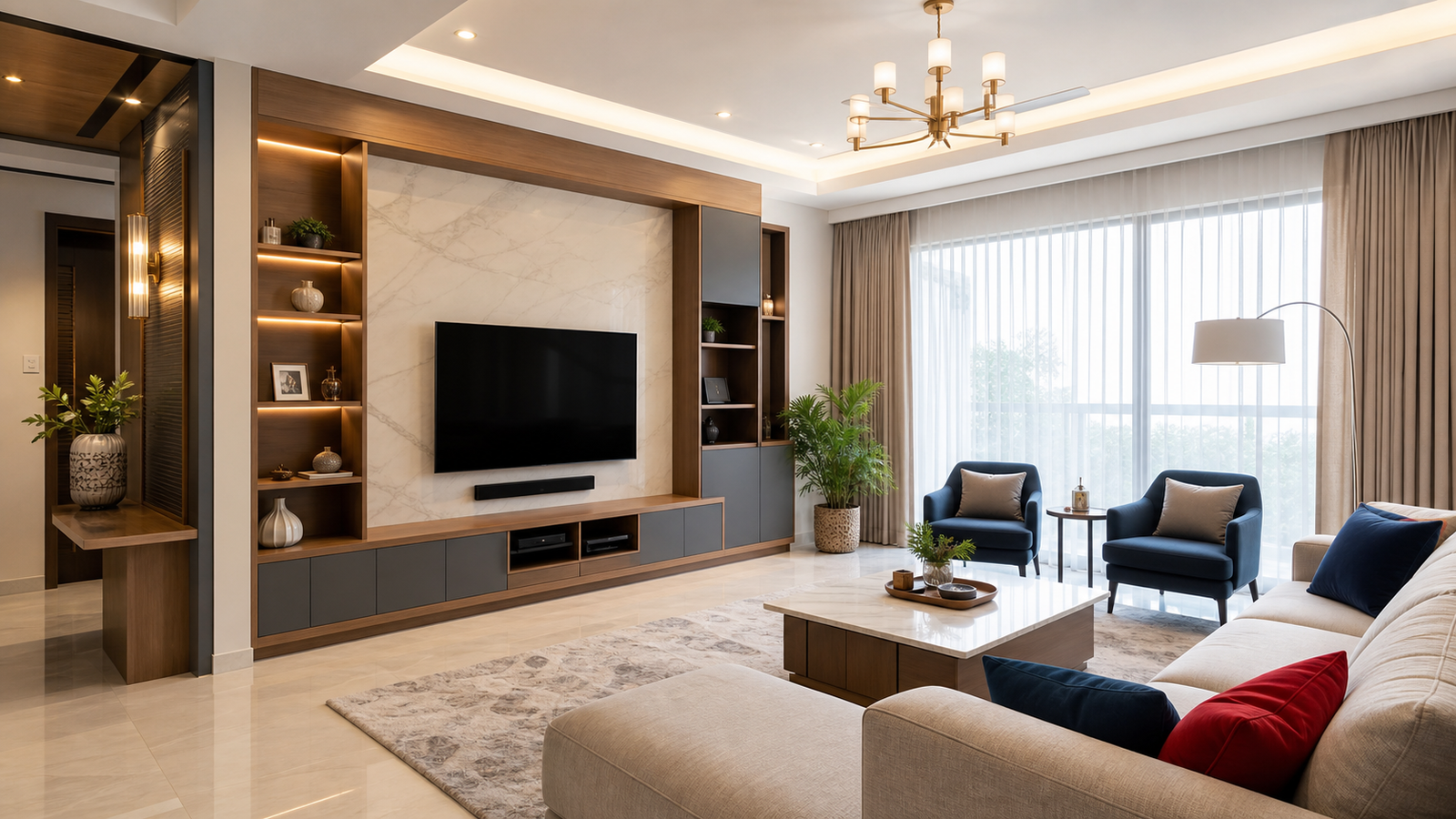 Custom furniture and living room interior design